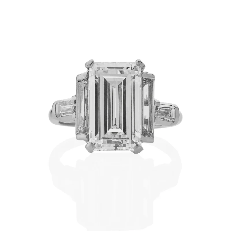 Emerald-cut Diamond Solitaire Ring