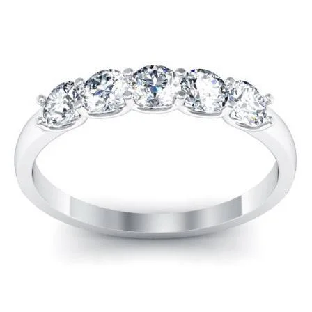 0.50cttw U Prong Round Lab Grown Diamond Five Stone Ring