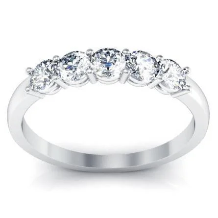 0.50cttw Shared Prong Round Lab Grown Diamond Five Stone Ring