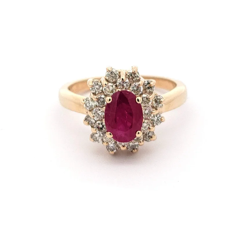 GOLD DIAMOND AND RUBY RING