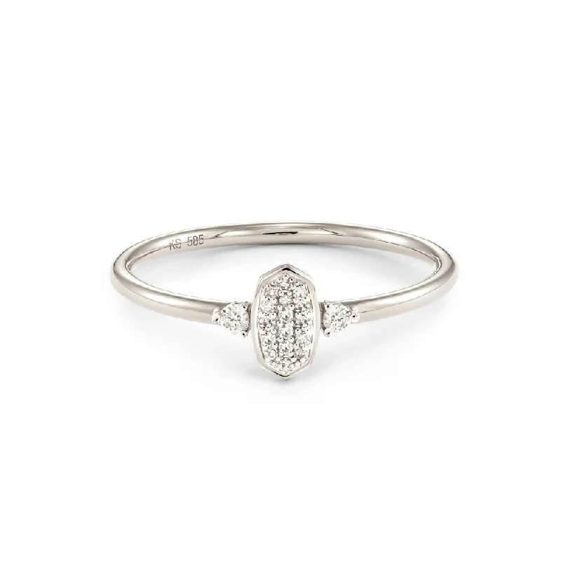 Kendra Scott Marisa 14k White Gold Band Ring in White Diamond