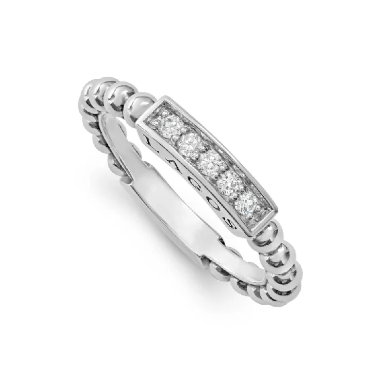 Lagos Caviar Spark Diamond Stacking Ring