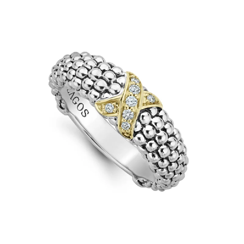 Lagos Embrace Two Tone Caviar Lux Ring