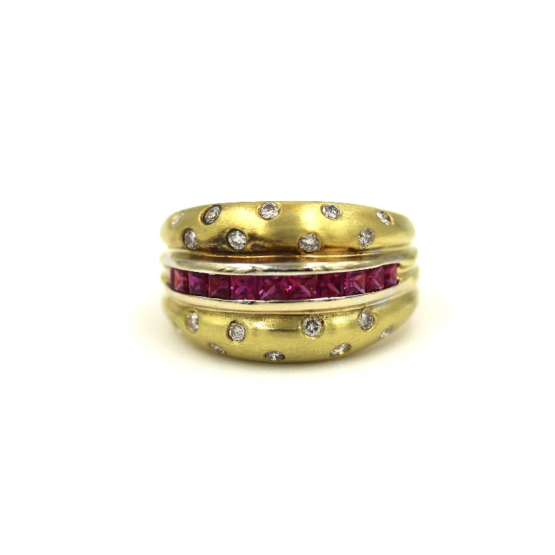 Le Vian Flush Set Diamond And Channel Set Ruby Ring