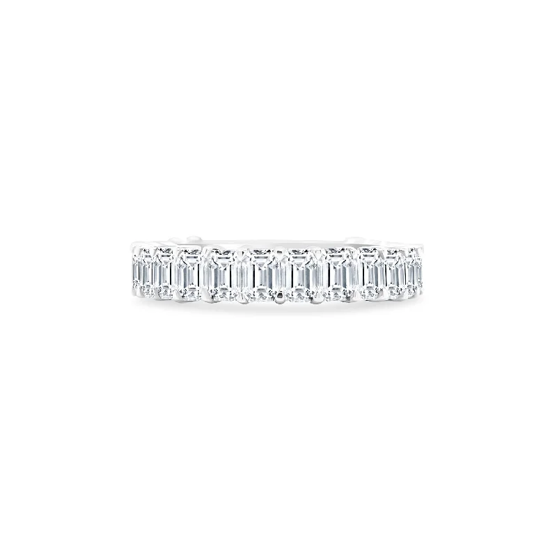 North/South Emerald Cut Diamond Band