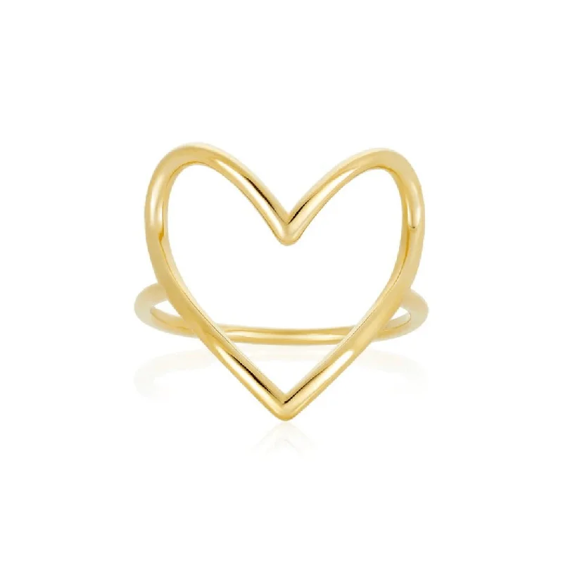 Open Heart Gold Ring