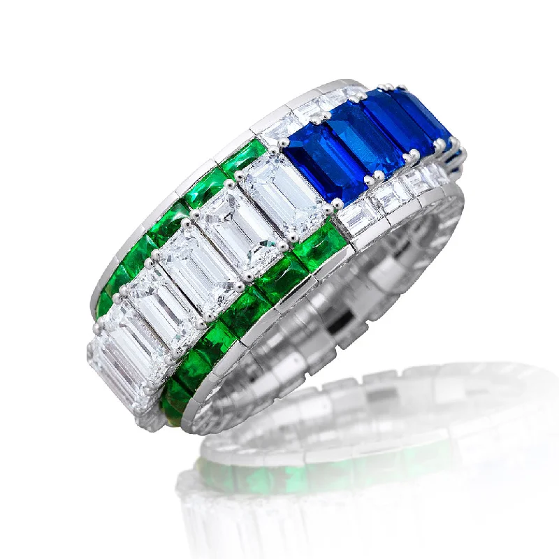 Picchiotti Diamond, Sapphire & Emerald 18K Gold Xpandable Ring