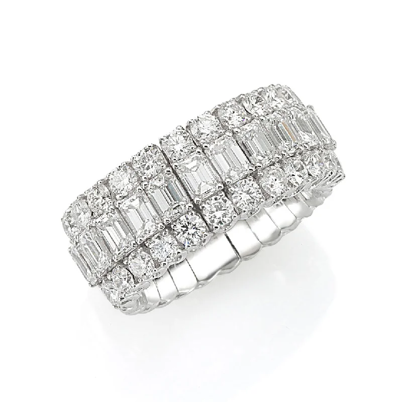 Picchiotti Emerald Cut & Round Diamond 18K Gold Xpandable Ring