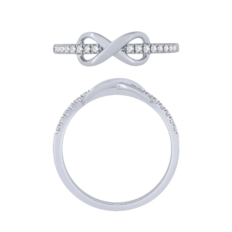 Sterling Silver 0.12Ctw Diamond Infinity Ring