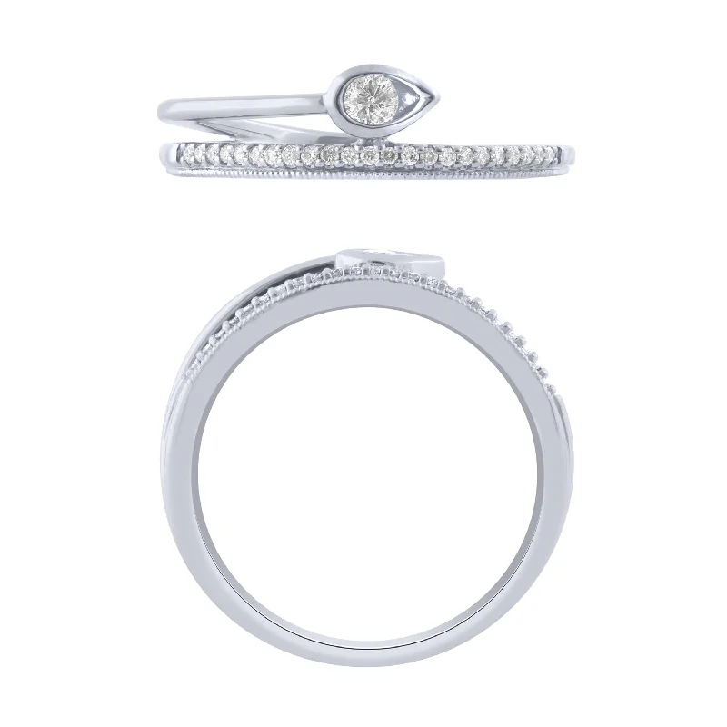 Sterling Silver 0.16Ctw Diamond Fashion Ring