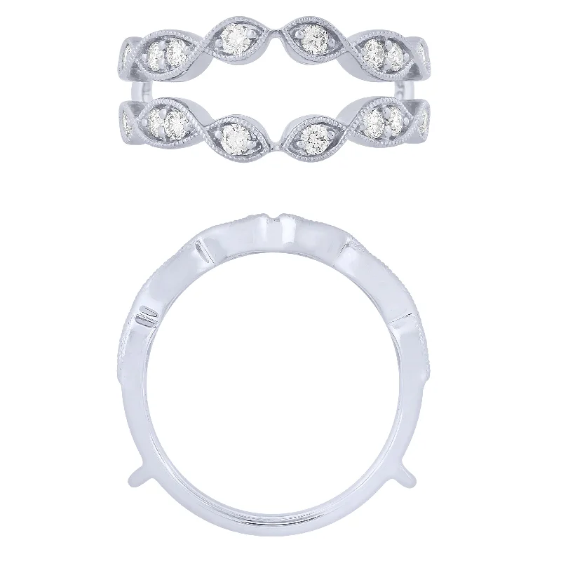 14K White Gold 1/2Ctw Dia Insert Ring