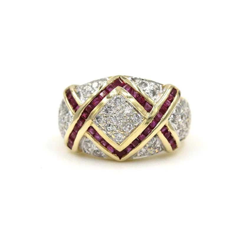 Ruby And Diamond Dome Ring