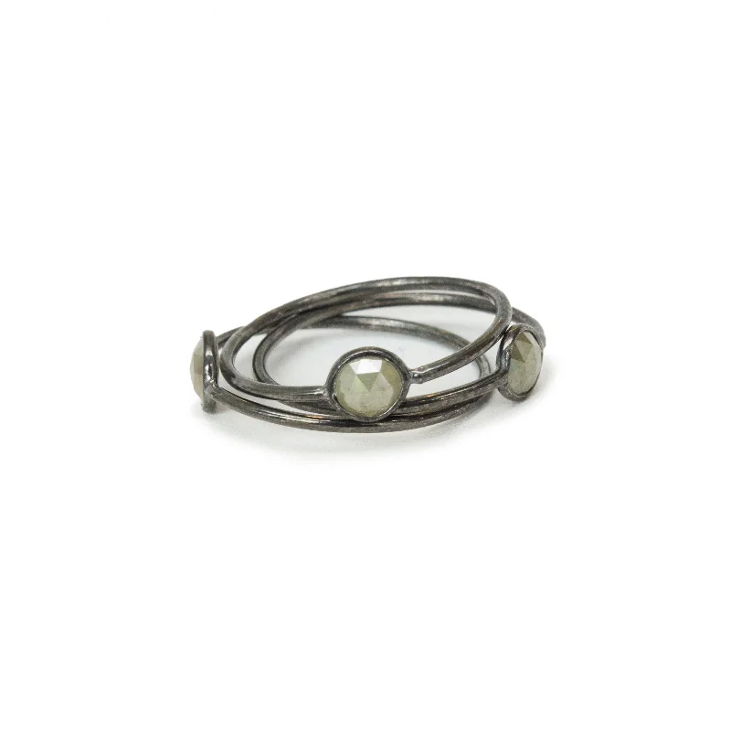 simple gray diamond stacking ring