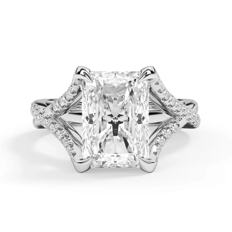 Simple Twisted Double Shank Engagement Ring