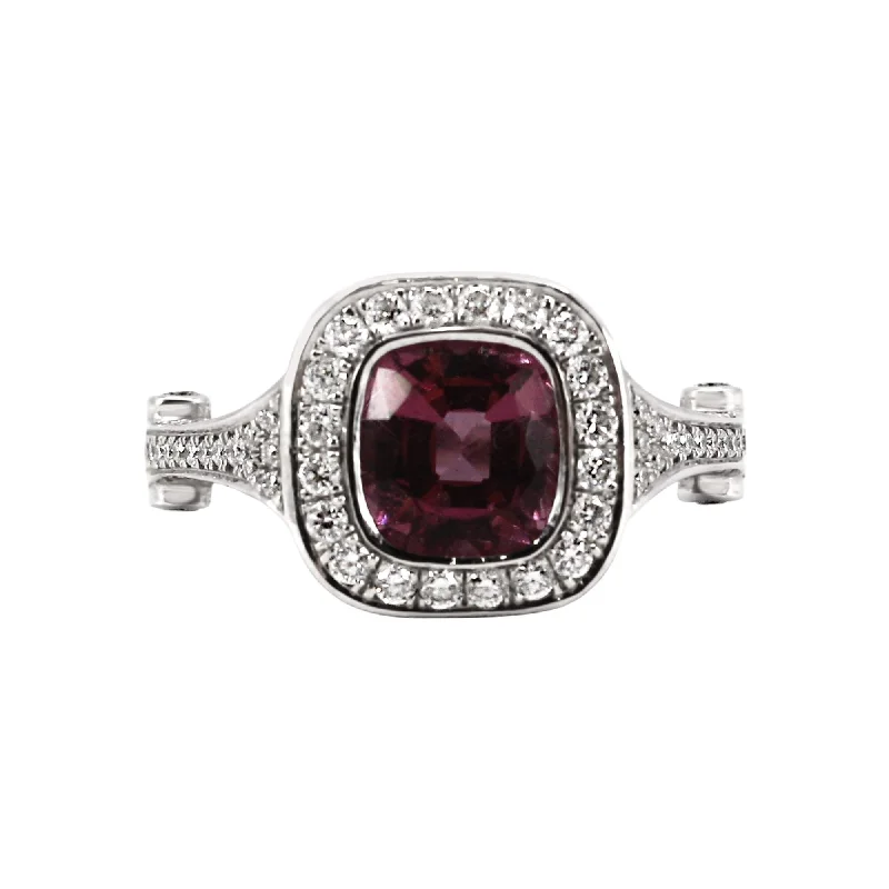 SPINEL AND DIAMOND RING