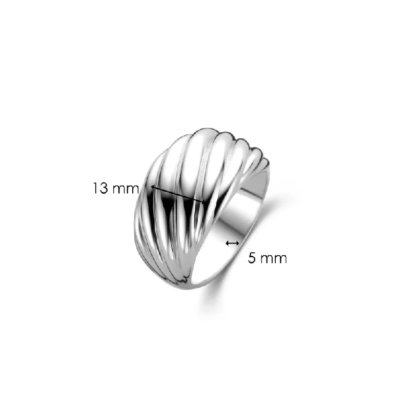 TI SENTO - Milano Silver Dome Ring 12238SI - Size 56