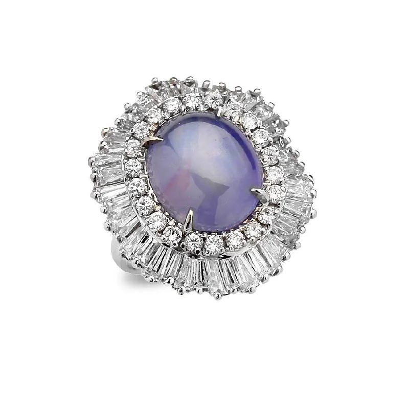 STAR SAPPHIRE AND DIAMOND RING