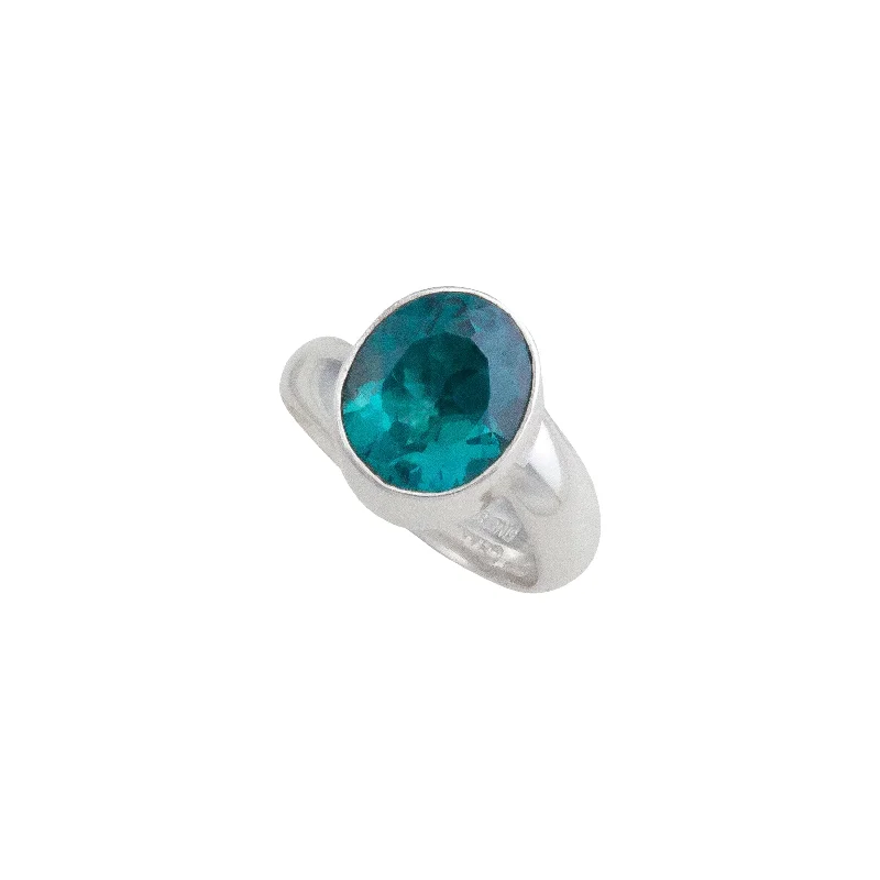 Sterling Silver Chrome Dioptase Adjustable Ring