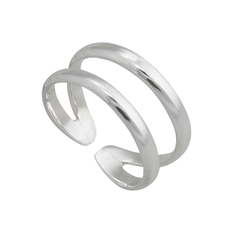 Sterling Silver Double Band Cuff Ring