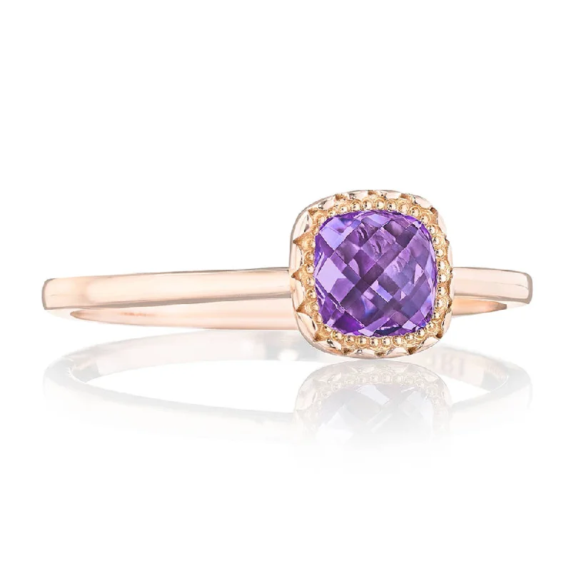 Tacori Petite Cushion Bloom Ring with Amethyst