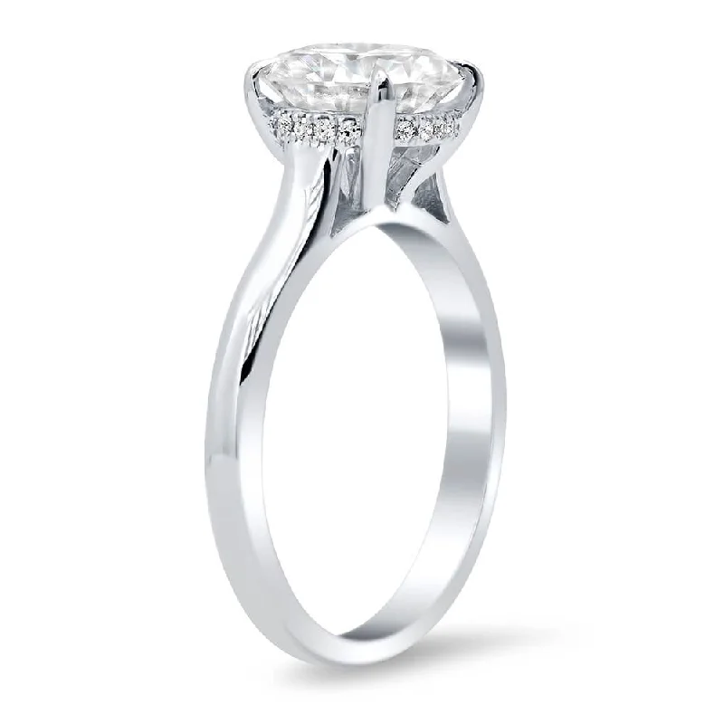 Under Halo Solitaire Engagement Ring