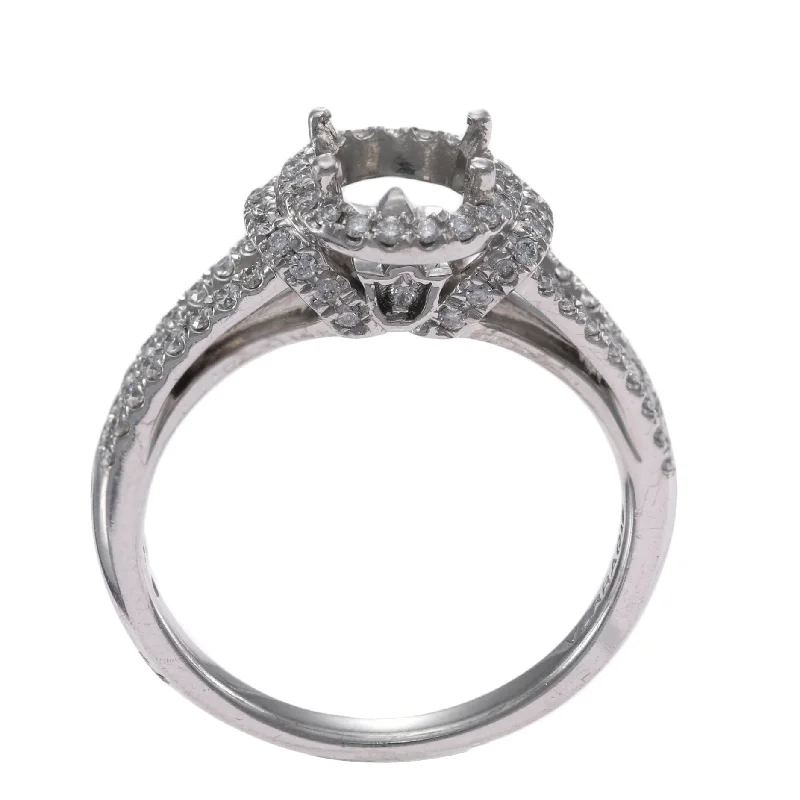 Verragio Couture Halo Diamond Pave Engagement Ring Setting 18k White Gold $3800