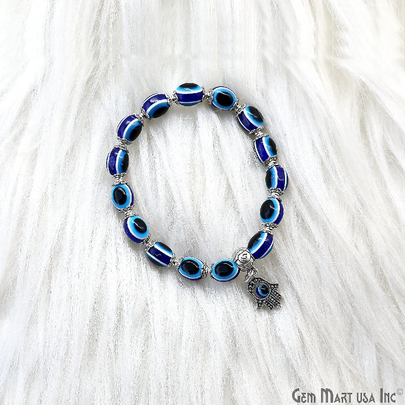 Blue Evil Eye Adjustable Hamsa Charm Bracelet