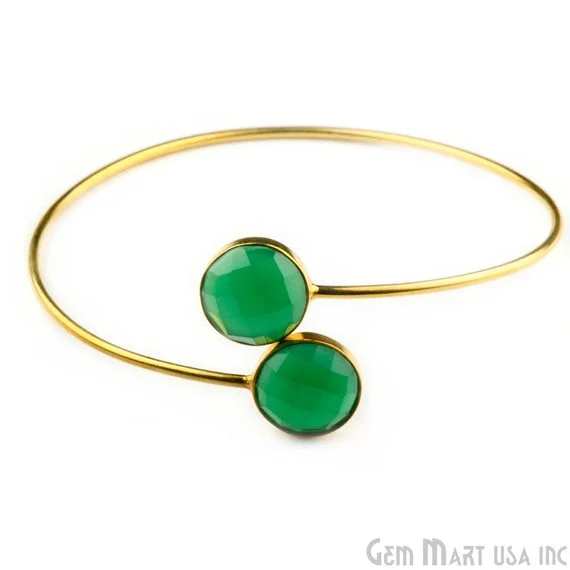 Gold Plated 12mm Round Shape Adjustable Gold Plated Stacking Bangle Bracelet (19003-1)