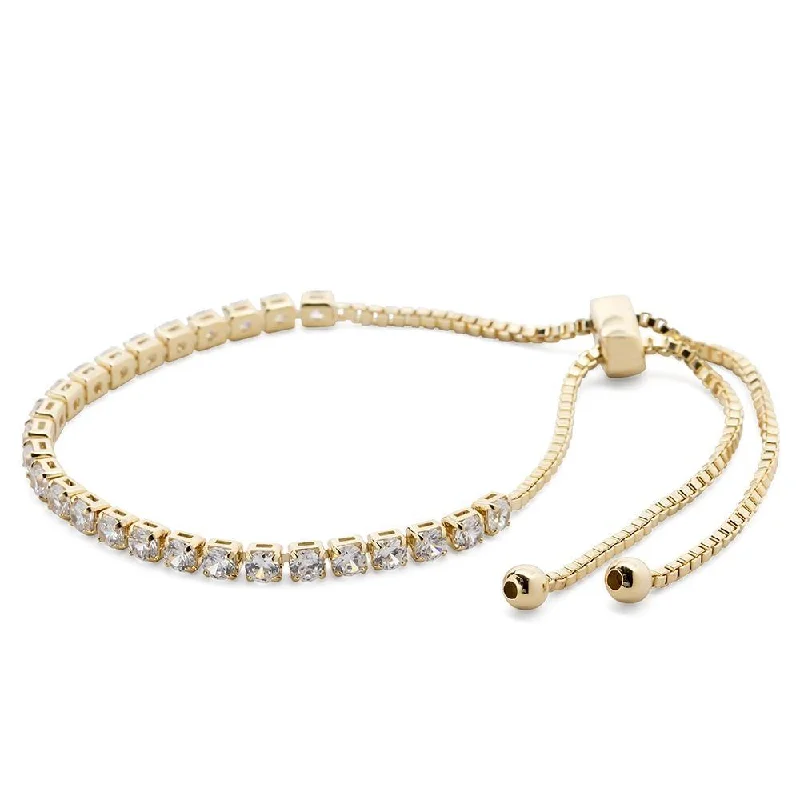 Gold Plated Square CZ Slide Gradient Tennis Bracelet