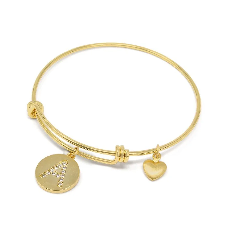 Handmade 20kt Gold Plated Crystal Initial Bracelet A