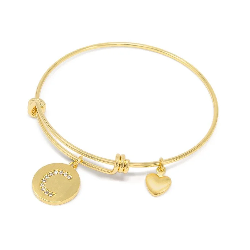 Handmade 20kt Gold Plated Crystal Initial Bracelet C