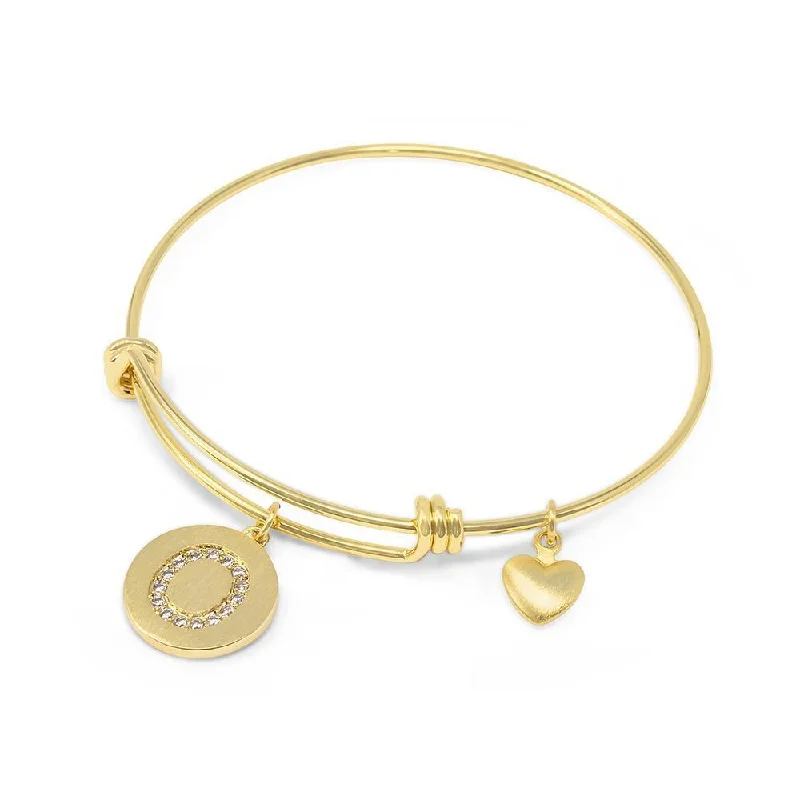 Handmade 20kt Gold Plated Crystal Initial Bracelet O