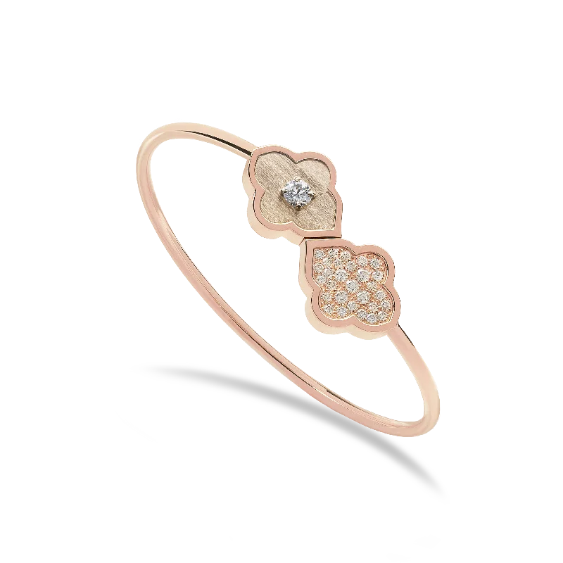 LUCE COLOUR - BRACELET FLEX TOI ET MOI ROSE GOLD PAVE & 1 DIAMOND