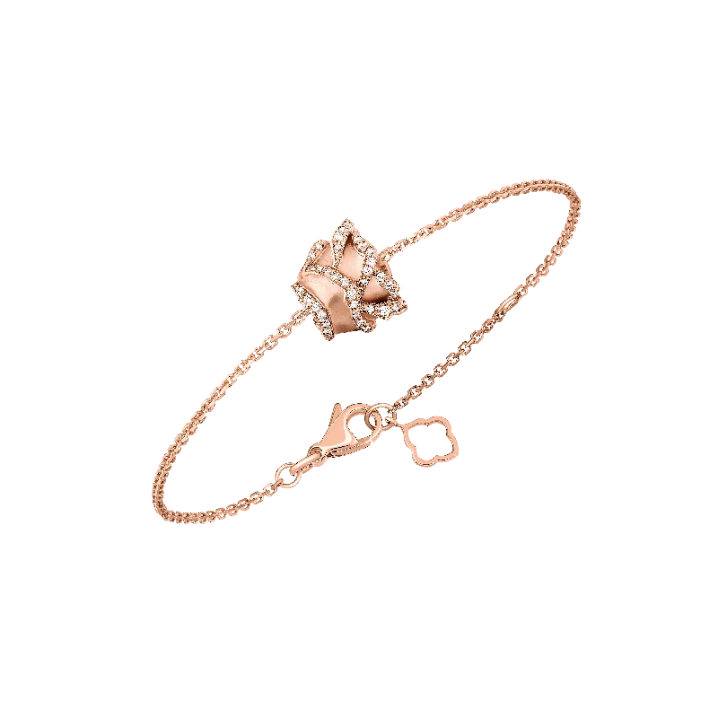 Rose of Hope - Satin Rose Gold and Diamond Bracelet