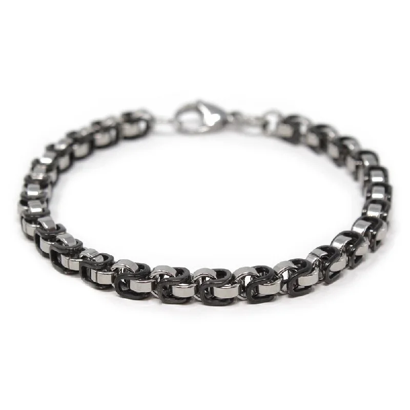 Stainless Steel Two Tone Bike Chain Bracelet