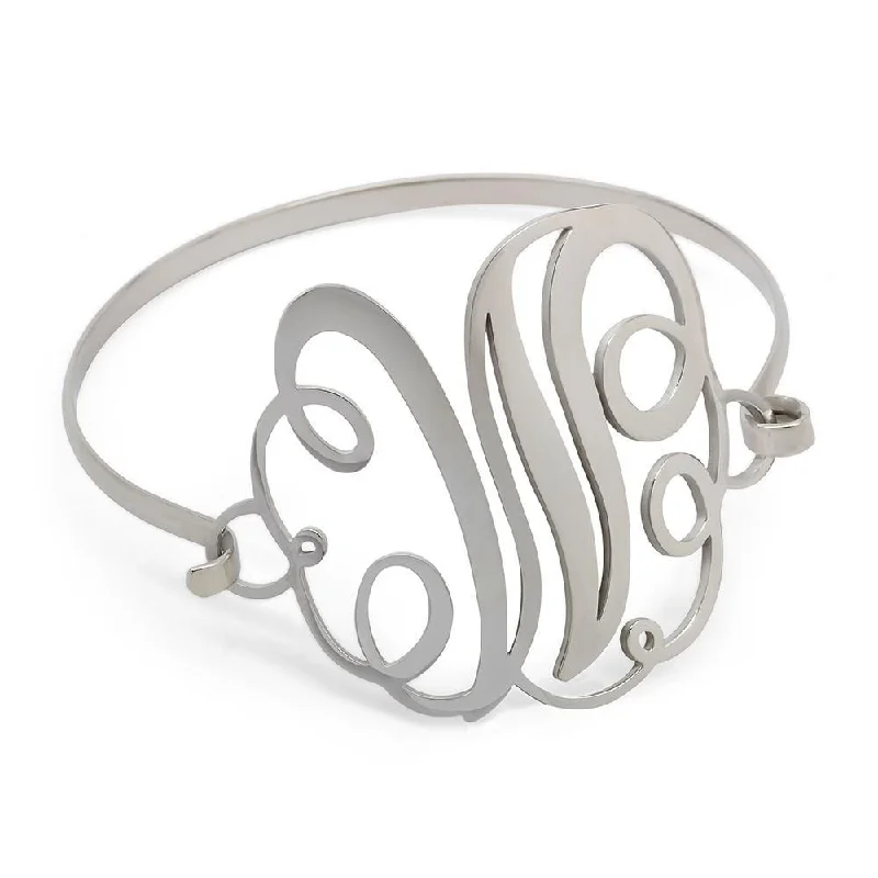 Stainless Steel Wire Bracelet Initital - W