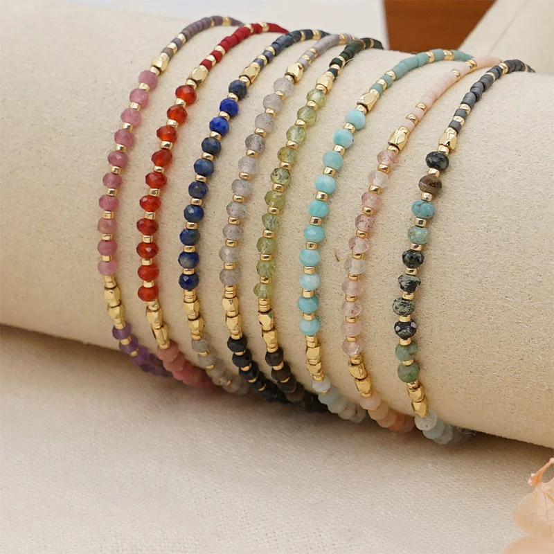 Wholesale Bracelet Glass Simple Bohemian Ethnic Onyx Natural OLY-BT-GBH003