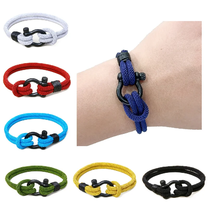 Wholesale Braided Stainless Steel Horseshoe Buckle Men's Bracelet