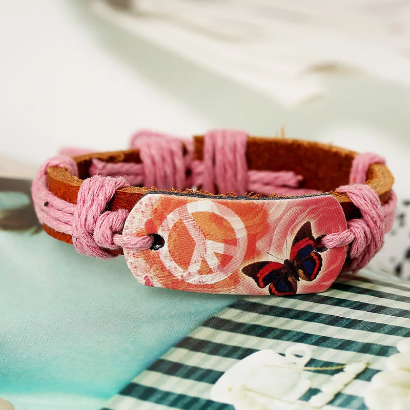 Wholesale Butterfly Leather Bracelet