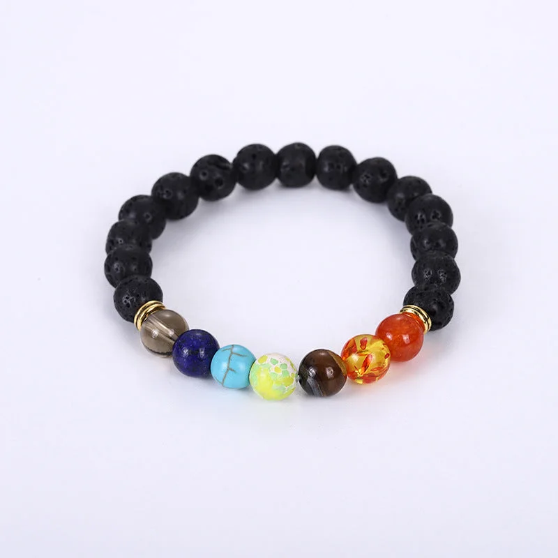 Wholesale Colorful Volcanic Stone Handmade Beaded Bracelet