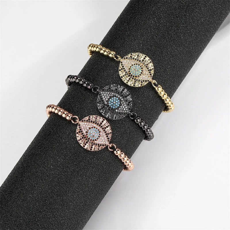 Wholesale Demon Eye Geometric Shape Copper Bracelet