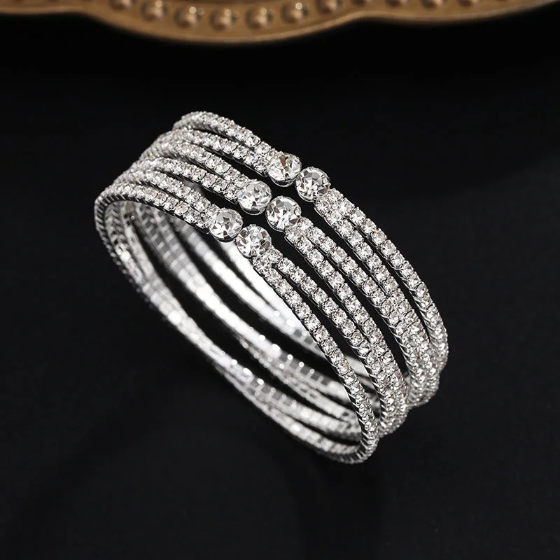 Wholesale Diamond Wide Wire Bracelet