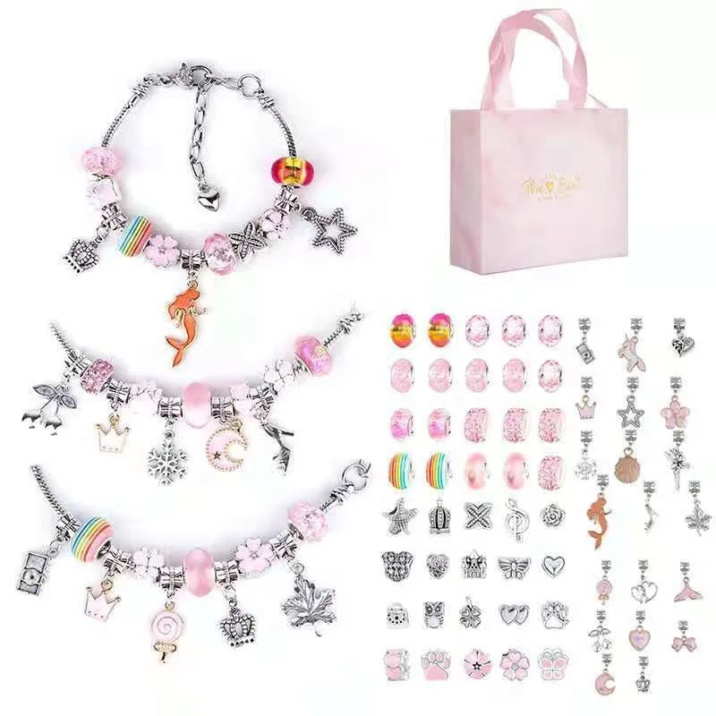 Wholesale diy Kids Bracelet Cartoon Pink Set