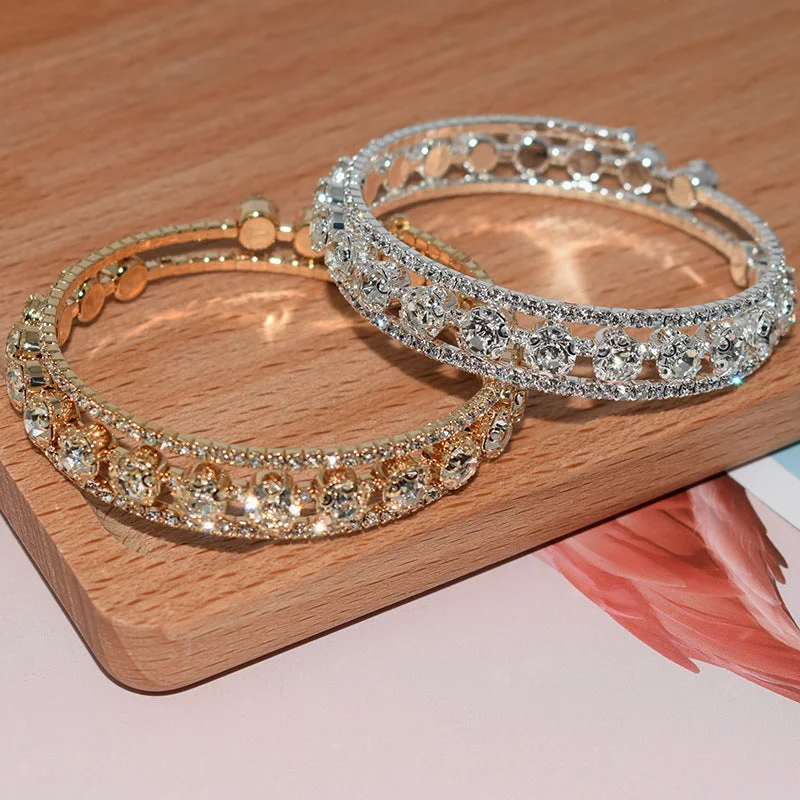 Wholesale Full Diamond Crystal Rhinestone Open Bracelet