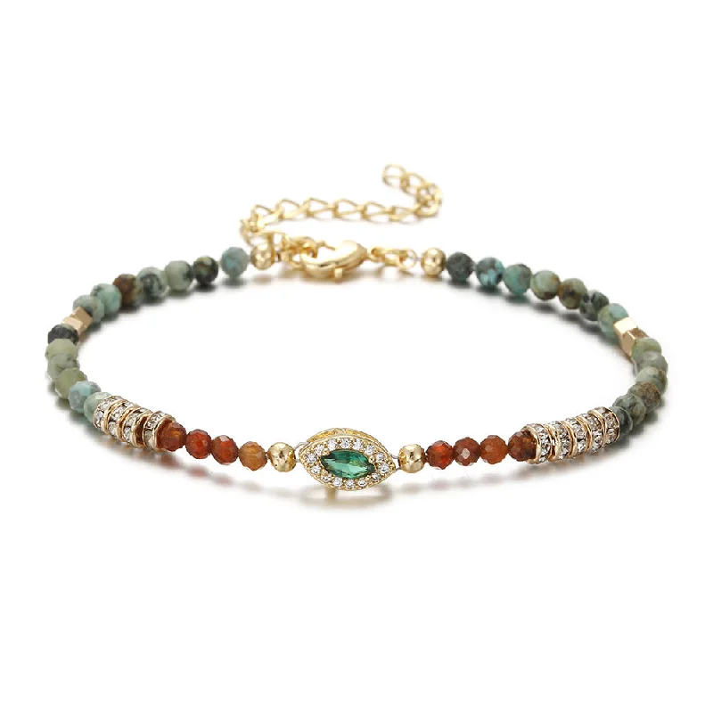 Wholesale Gemstone Overlay Colorful Natural Stone Bracelet