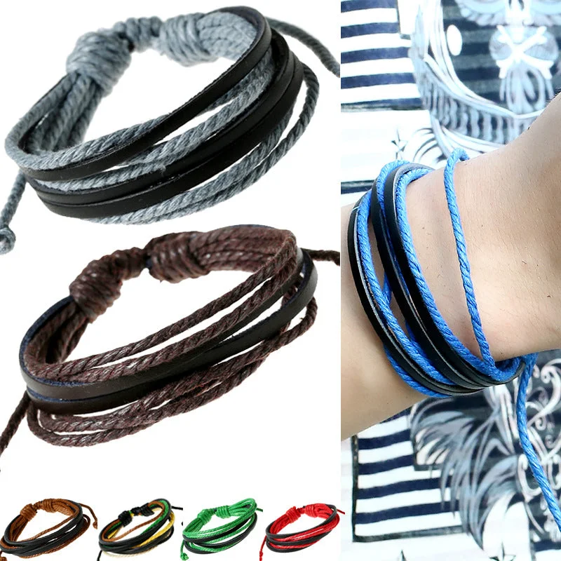 Wholesale Hand Made Multilayer Leather Bracelet