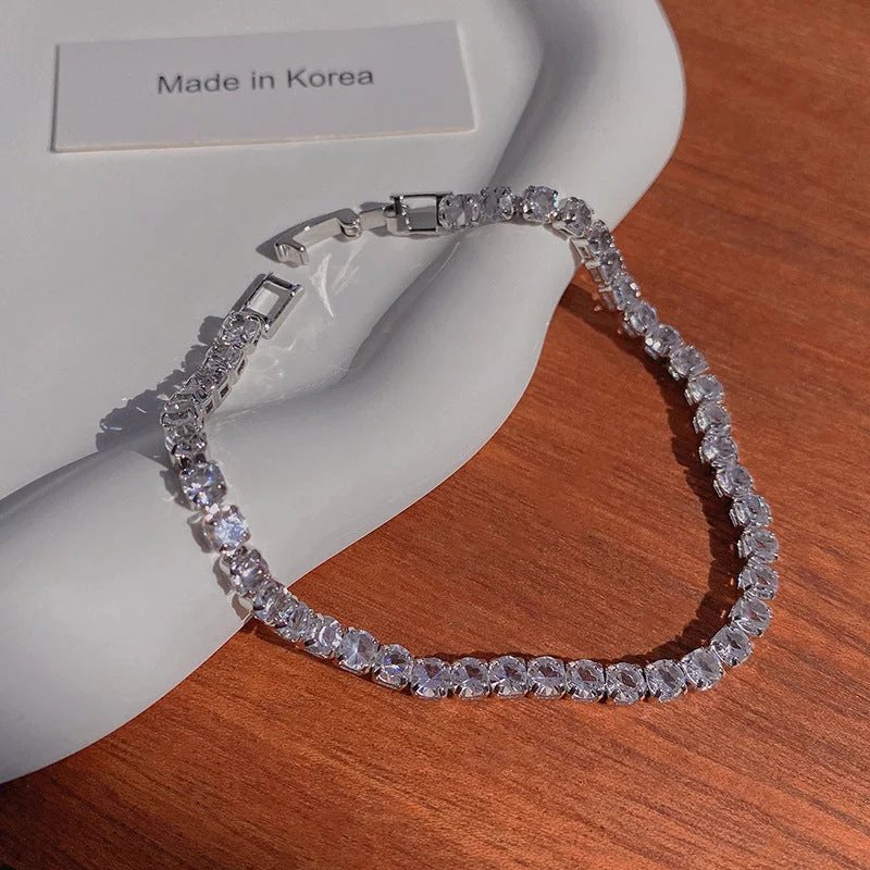 Wholesale hip hop trendy light luxury full diamond bracelet for women