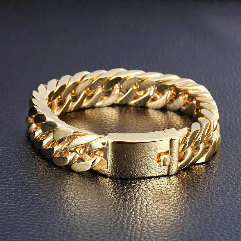 Wholesale Men's Double Buckle Alloy Bracelet