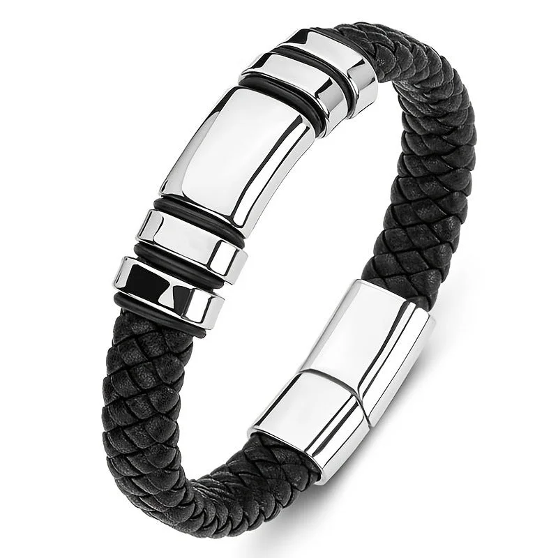 Wholesale of New Fashionable Men's Leather Alloy Bracelet