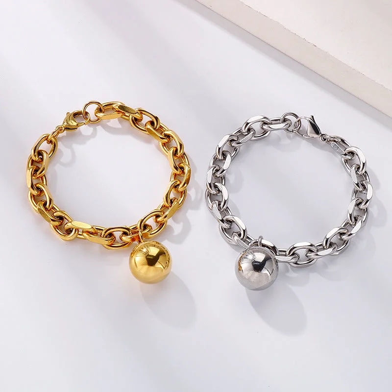 Wholesale Punk Hollow Steel Ball Stainless Steel Bracelet